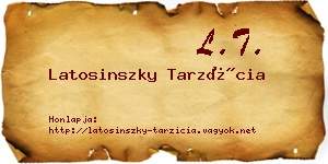 Latosinszky Tarzícia névjegykártya